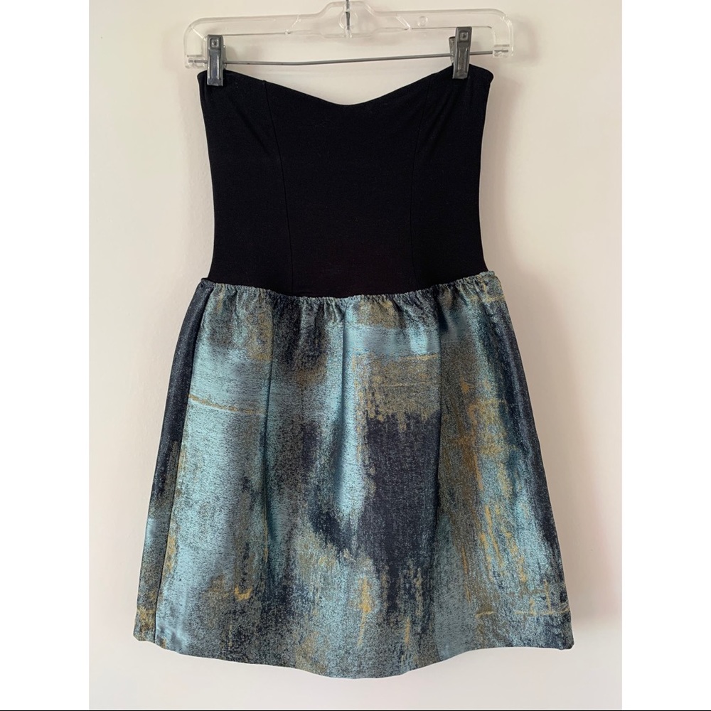 Eight Sixty Strapless Metallic Dress